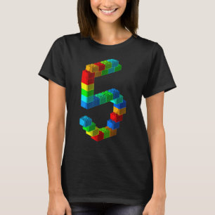 5 jaar oud Cute Block Building 5th Birthday Gift T-shirt