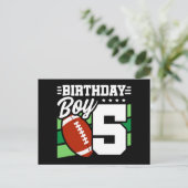 5 Jaar Oud Football Party Thema 5e Verjaardags Jon Briefkaart (Staand voorkant)