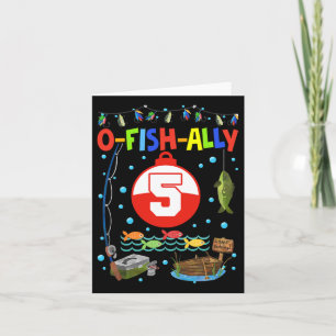 5 jaar oud Gevist 5e verjaardag Jongen Bday Party Kaart
