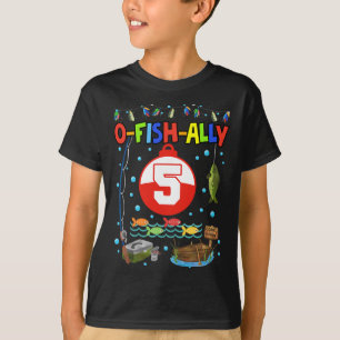 5 jaar oud Gevist 5e verjaardag Jongen Bday Party T-shirt