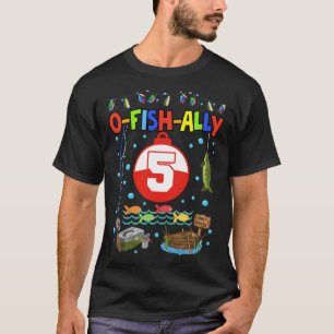 5 jaar oud Gevist 5e verjaardag Jongen Bday Party T-shirt