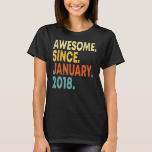 5 jaar oud Geweldige sinds januari 2018 5th Birthd T-shirt