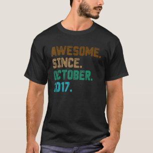 5 jaar oud Geweldige sinds oktober 2017 5th Birthd T-shirt