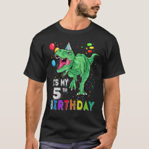 5 jaar oud Het is mijn vijfde verjaardag Dinosaur T-shirt