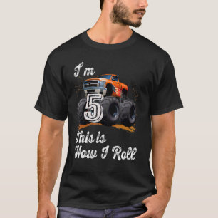 5 jaar oud Ik ben 5. Zo kan ik Monster Truc draaie T-shirt