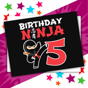 5 Jaar Oud Karate Ninja Party Kinder 5e Verjaardag Briefkaart