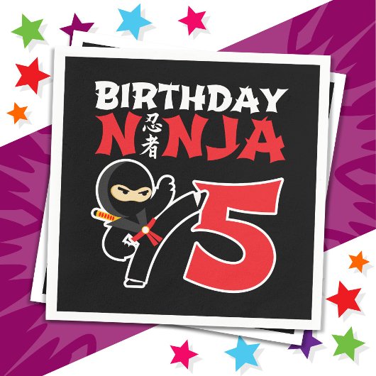5 Jaar Oud Karate Ninja Party Kinder 5e Verjaardag Servet