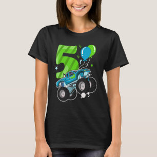 5 jaar oud Kind Monster Truck Verjaardagsfeest T-shirt