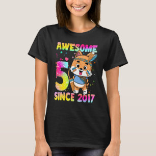 5 jaar oud meisje Tiener Cute Tribal Puppy 5th Bir T-shirt