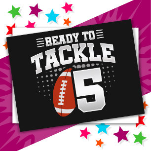 5 Jaar Oud Tackle Football Party Kinder 5e Verjaar Briefkaart