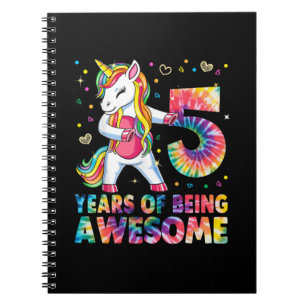 5 jaar oud Unicorn Flossing 5th Birthday Girl Uni Notitieboek