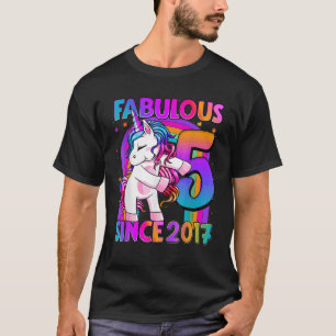 5 jaar oud Unicorn Flossing 5th Birthday Girl Uni T-shirt