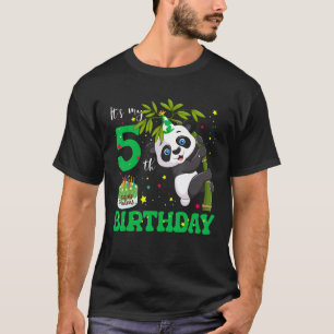 5 Jaar Oud Verjaardag Leuke Panda Zoökeeper Famili T-shirt