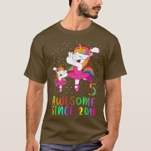 5 jaar oud vogeltje Unicorn Ballet Geweldige sinds T-shirt