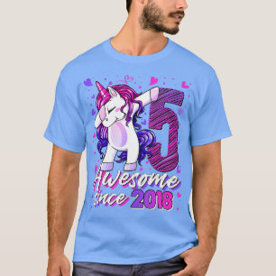 5 jaar oude abbing Unicorn Gifts 5th Birthday Gir T-shirt