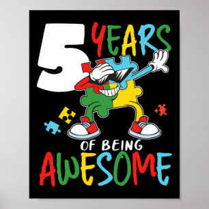 5 jaar oude Autistic Boy Girl Autism Aware Poster