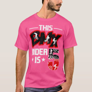 5 jaar oude Bike Riders Bmx Birthday Party Decorat T-shirt
