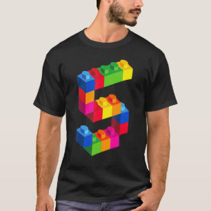 5 jaar oude bouwstenen Verjaardag Bricks 5e T-shirt