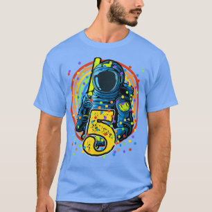5 jaar oude geboorte jongen geeft astronaut 5e geb t-shirt