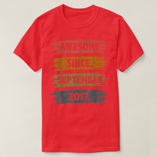 5 jaar oude geschenken Geweldige sinds september 2 T-shirt (Design voorkant)
