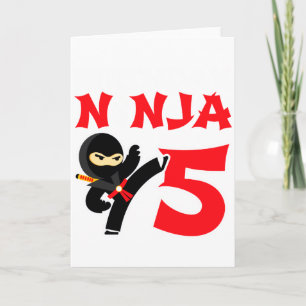 5 Jaar Oude Karate Ninja Feest Kids 5e Verjaardag  Kaart