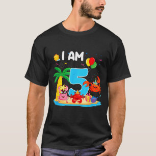 5 jaar oude krabbenliefhebber 5de krab thema stran t-shirt