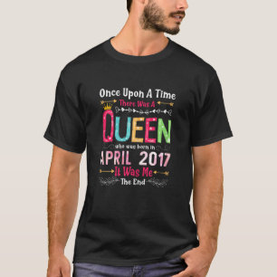 5 jaar oude meisjes 5e verjaardag koningin april 2 t-shirt