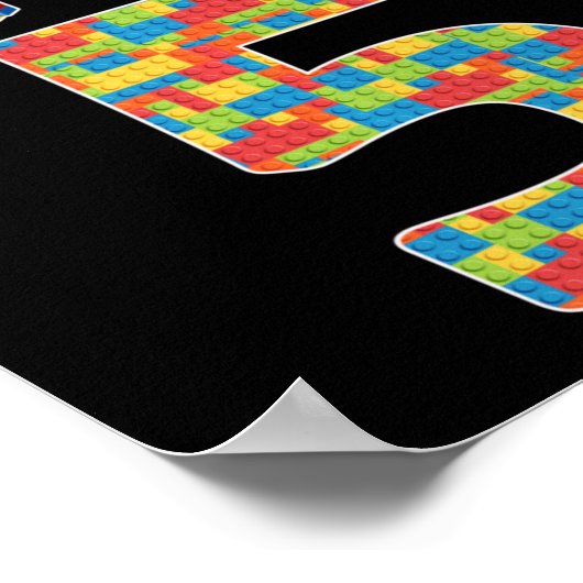 5 jaar oude schenkingen bouwstenen 5e geboortedag poster (Hoek)