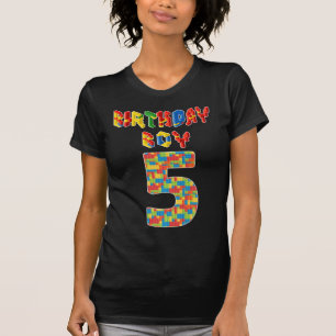 5 jaar oude schenkingen bouwstenen 5e geboortedag t-shirt