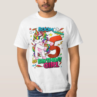5 jaar oude verjaardag strips eenhoorn t-shirt