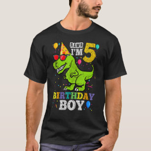 5 jaar oude vijfde verjaardag jongen Rex dinosaur T-shirt