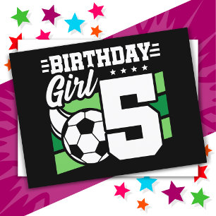 5 Jaar Oude Voetbalfeest 5e Verjaardag Meisje Briefkaart