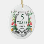 5 jaar Sober Personalized Sobriety Milestone Keramisch Ornament (Rechts)