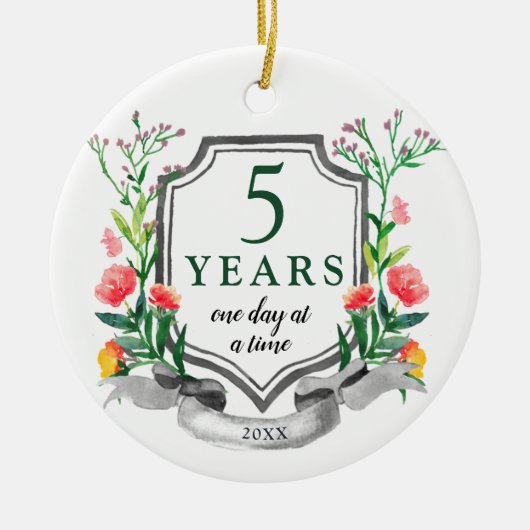 5 jaar Sober Personalized Sobriety Milestone Keramisch Ornament (Voorkant)