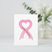 5 jaar Survivor Pink Ribbon Briefkaart (Staand voorkant)