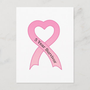 5 jaar Survivor Pink Ribbon Briefkaart