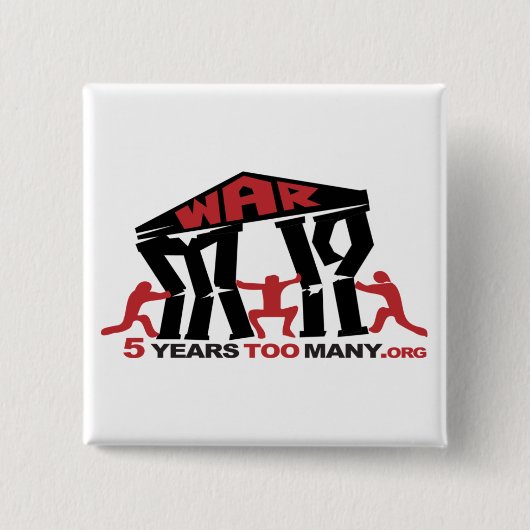 5 jaar te veel Button (vierkant) (Voorkant)