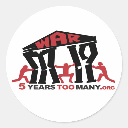 5 jaar te veel ronde Sticker (Voorkant)