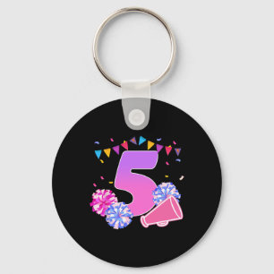 5 Jaar Verjaardag Cheerleading Meisje 5de Feestje Sleutelhanger