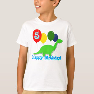 5 jaar verjaardag Dinosaur-ballonnen T-Shirt