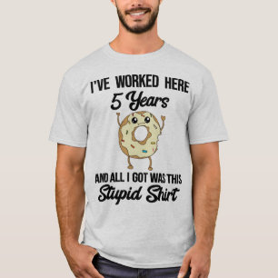 5 jaar werkwaardering Gift Funny Donut T-shirt