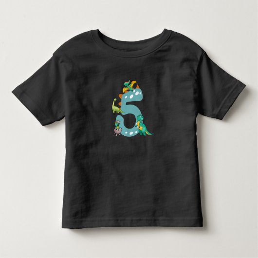 5-jarig jongetje Dinosaur Trex Dino 5 jaar oud Kinder Shirts (Voorkant)