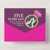 5-jarig jubileum Pink Tourmaline dinermenu RSVP All In One Uitnodiging (Achterkant)