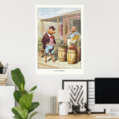 5 kleine varkens: op de markt poster (Thuiskantoor)