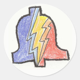 5 Kleur Hand getrokken PLA Logo Sticker