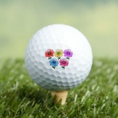 5 kleuren bloemen ontwerp golfballen (Insitu Shirt)