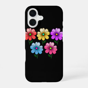 5 kleuren bloemen ontwerp iPhone 16 hoesje