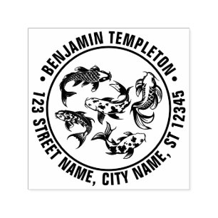 5 Koi Vissen Karp Naam Retouradres Zelfinktende Stempel