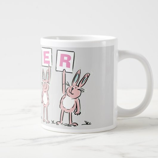 5 Letter-naam met vlinderkonijnen Extra Grote Beker (Rechts)