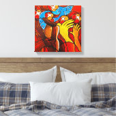 5 Loaves 2 Vissen Canvas Print (Insitu (Slaapkamer))